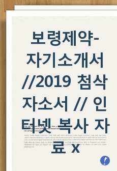 보령제약- 자기소개서 //2019 첨삭자소서 // 인터넷 복사 자료 x // 진심으로 많은 도움이 되셨으면 좋겠습니다.