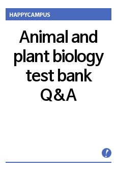 Animal and plant biology test bank Q&A