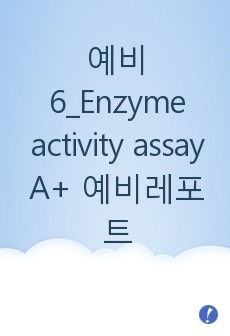 예비6_Enzyme activity assay A+ 예비레포트