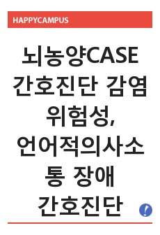 뇌농양CASE - 간호진단 감염위험성, 언어적 의사소통 장애