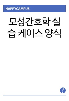 모성간호학 실습 케이스 양식