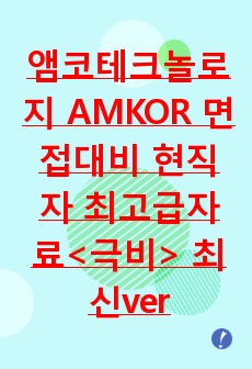 앰코테크놀로지 AMKOR 면접대비 현직자 최고급자료<극비> 최신ver