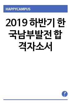 2019 하반기 한국남부발전 합격자소서