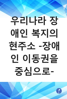 우리나라 장애인 복지의 현주소  -장애인 이동권을 중심으로-