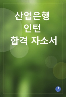 산업은행 인턴 합격 자소서