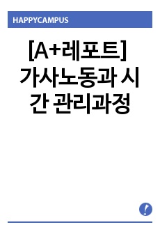 [A+레포트] 가사노동과 시간의 관리과정 산출_ TV프로그램 예시를 들어서