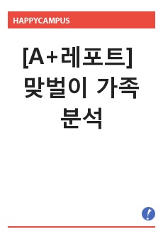 [A+레포트] 맞벌이 가족 분석