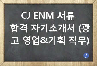 CJ ENM 서류 합격 자기소개서 (광고 영업&기획 직무)