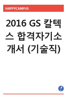 2016 GS 칼텍스 합격자기소개서 (기술직)