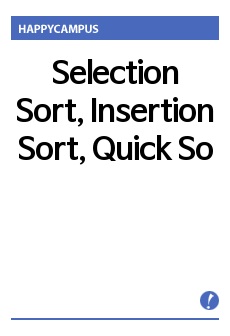 Selection Sort, Insertion Sort, Quick Sort, Merge Sort ,Heap Sort 정렬 통계