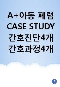 A+아동 폐렴(Pneumonia)CASE STUDY(간호진단4개, 간호과정4개)