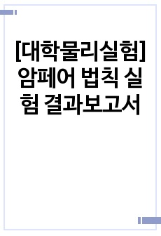 [대학물리실험] 암페어 법칙 실험 결과보고서