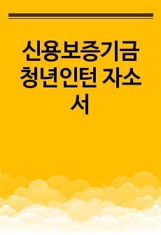 신용보증기금 청년인턴 자소서