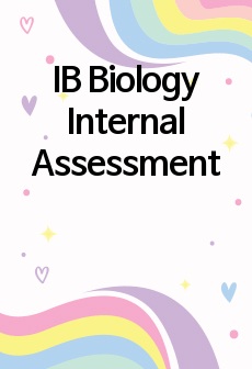 IB Biology Internal Assessment