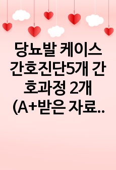 당뇨발 케이스 간호진단5개 간호과정 2개(A+받은 자료입니다. 대학병원에서 직접 참고하며 적은 케이스입니다.)