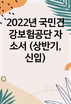 2022년 국민건강보험공단 자소서 (상반기, 신입)