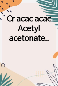 Cr acac acac  Acetyl acetonate 실험 예비보고서