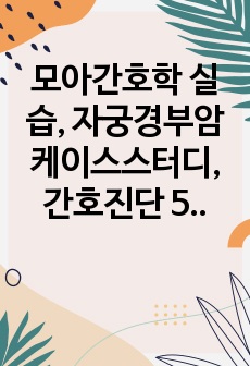 모아간호학 실습, 자궁경부암 케이스스터디, 간호진단 5개&간호과정 3개, A+