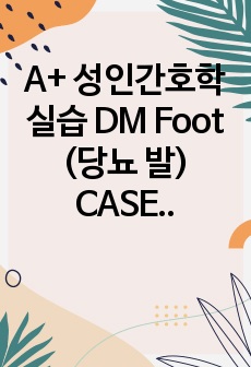 A+ 성인간호학실습 DM Foot (당뇨 발) CASE STUDY 케이스 스터디 (진단5개, 과정3개)