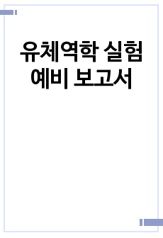 유체역학 실험 예비 보고서