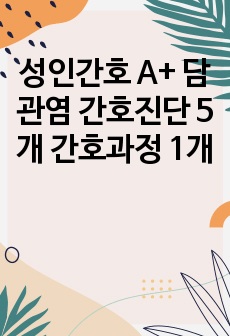 성인간호 A+ 담관염 간호진단 5개 간호과정 1개