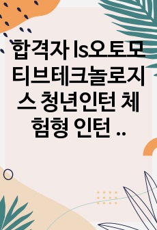 합격자 ls오토모티브테크놀로지스 청년인턴 체험형 인턴 면접 합격 자기소개서 작성성공패턴 출제경향 인적성검사 직무계획서작성견본 지원동기작성요령