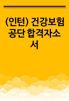 (인턴) 건강보험공단 합격자소서