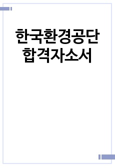 한국환경공단 합격자소서