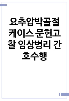 요추압박골절 케이스 문헌고찰 임상병리 간호수행