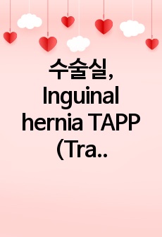 수술실, Inguinal hernia TAPP (Trans abdominal preperitoneal hernioplasty)