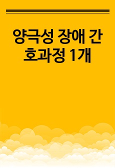 양극성 장애 간호과정 1개