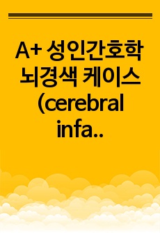 A+ 성인간호학 뇌경색 케이스(cerebral infarction)