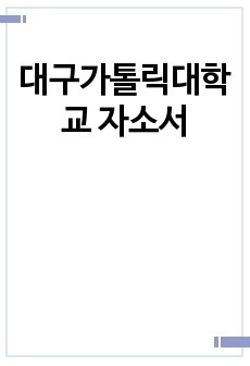 대구가톨릭대학교 자소서