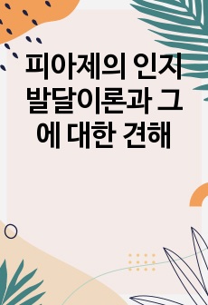 피아제의 인지발달이론과 그에 대한 견해