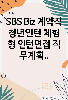 SBS Biz 계약직 청년인턴 체험형 인턴면접 직무계획서 자기소개서작성성공패턴 인적성검사 자소서입력항목분석 지원동기작성요령