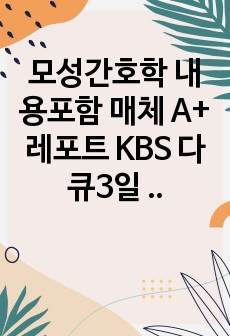 모성간호학 내용포함 매체 A+ 레포트 KBS 다큐3일 분만실 72시간, SBS 산후풍은 있는가, MBC 엄마품의 기적, 캥거루 케어