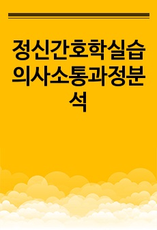 정신간호학실습 의사소통과정분석