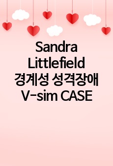 Sandra Littlefield 경계성 성격장애 V-sim CASESTUDY 피드백까지 받은 만점 자료에요!!