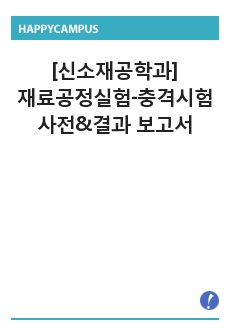 [신소재공학과]재료공정실험-충격시험 사전&결과 보고서