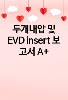 두개내압 및 EVD insert 보고서 A+