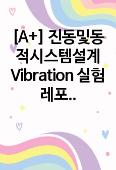 [A+] 진동및동적시스템설계 Vibration 실험레포트