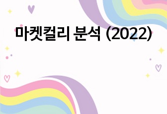 마켓컬리 분석 (2022)