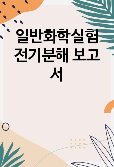 일반화학실험 전기분해 보고서