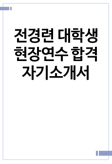 전경련 대학생 현장연수 합격 자기소개서