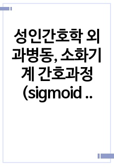 성인간호학 외과병동, 소화기계 간호과정(sigmoid colon cancer, 결장암)