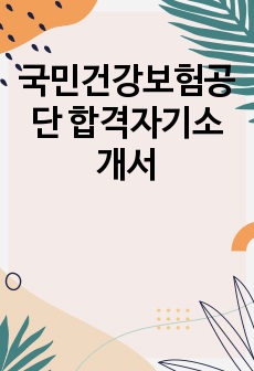 국민건강보험공단 합격자기소개서