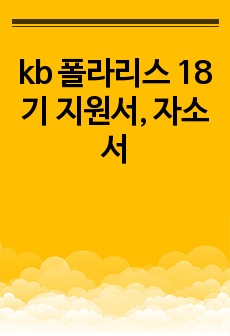 kb 폴라리스 18기 지원서, 자소서