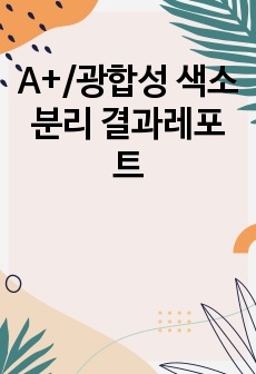 A+/광합성 색소 분리 결과레포트