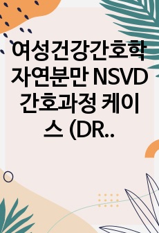 여성건강간호학 자연분만 NSVD 간호과정 케이스 (DR)