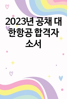 2023년 공채 대한항공 합격자소서